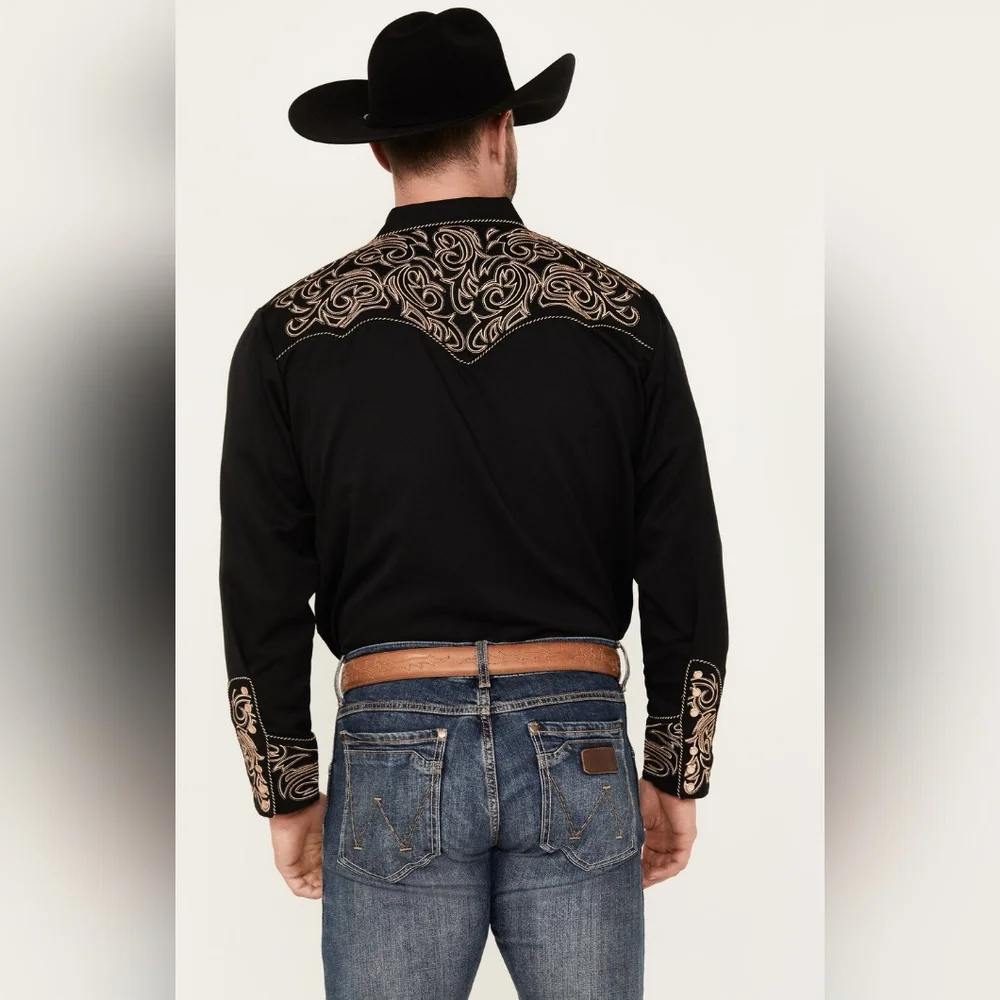Scully Embroidered Long Sleeve Snap Western Shirt - Picture 4 of 4